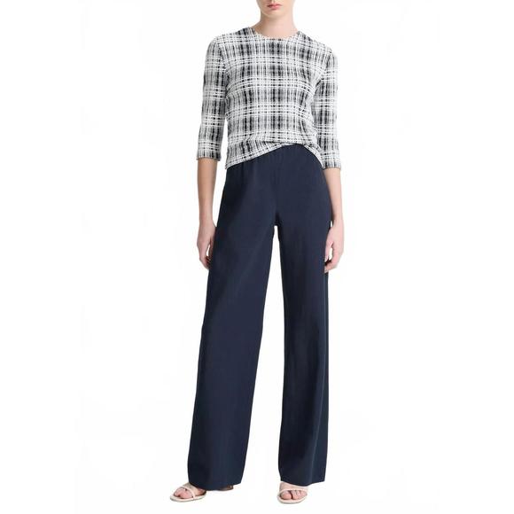 NEW VINCE women's high waist bias pants in coastal blue